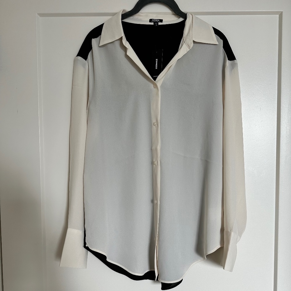 NWT Express color block boyfriend portofino shirt